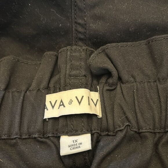 Ava & Viv black elastic waistband ruffle tie shorts Size 1X EUC - Picture 6 of 7